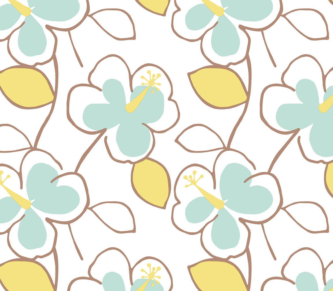 mint green and lime flower power wallpaper