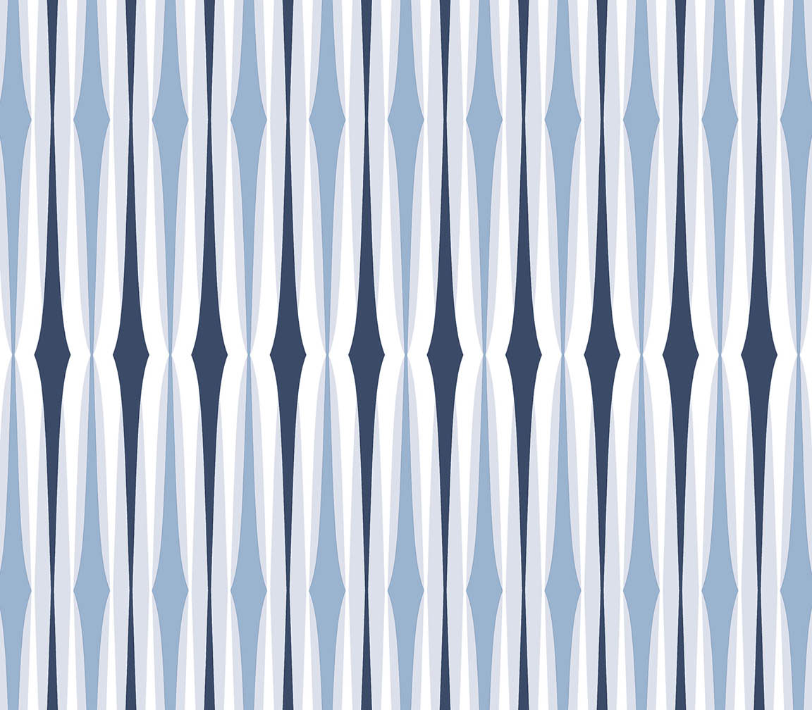 blue and navy century stripe wallpaper