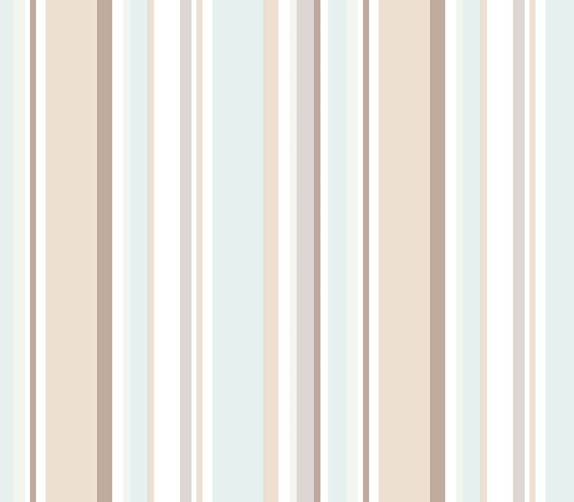 Duck egg, blue, brown and grey step stripe wallpaper