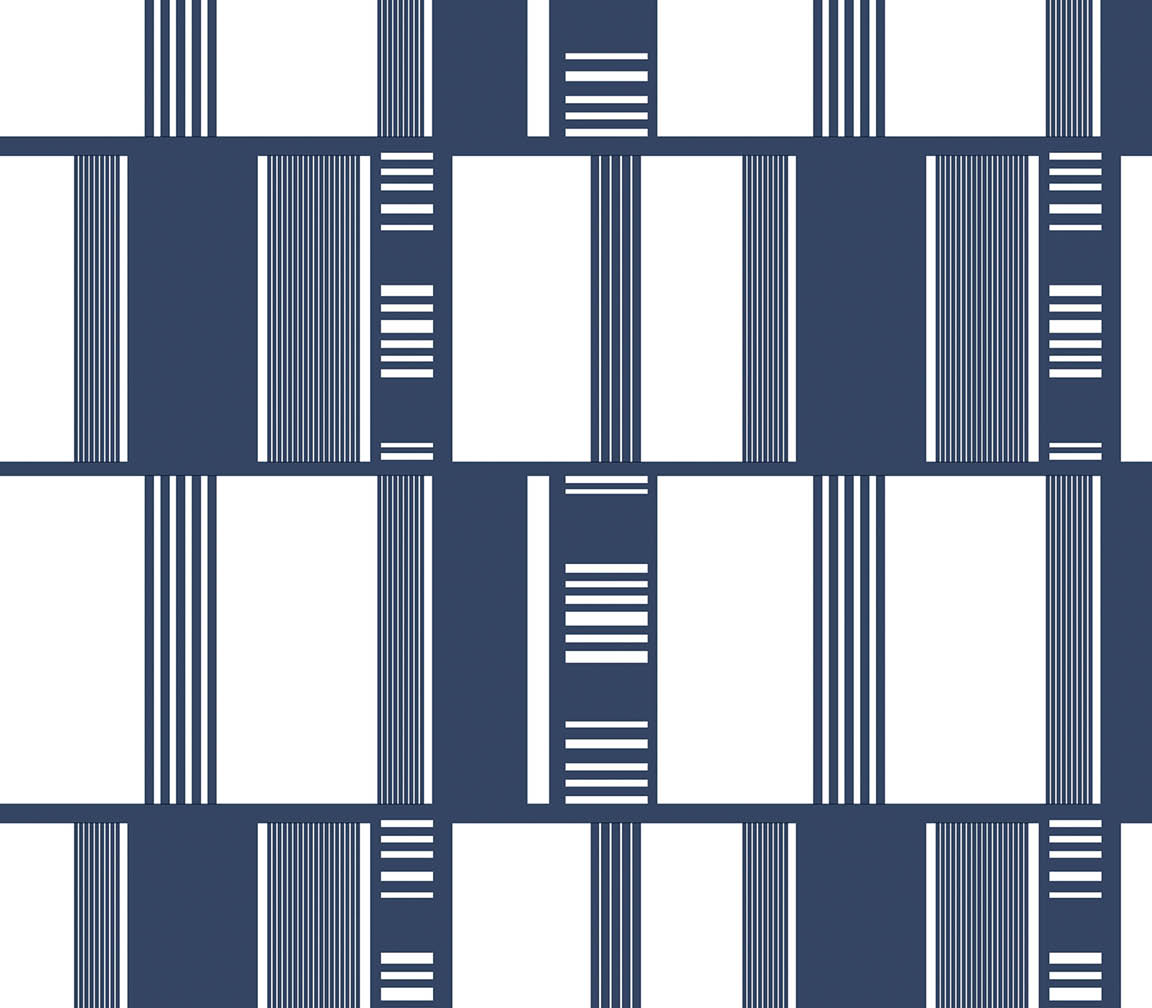 Navy grid lock geometric wallpaper