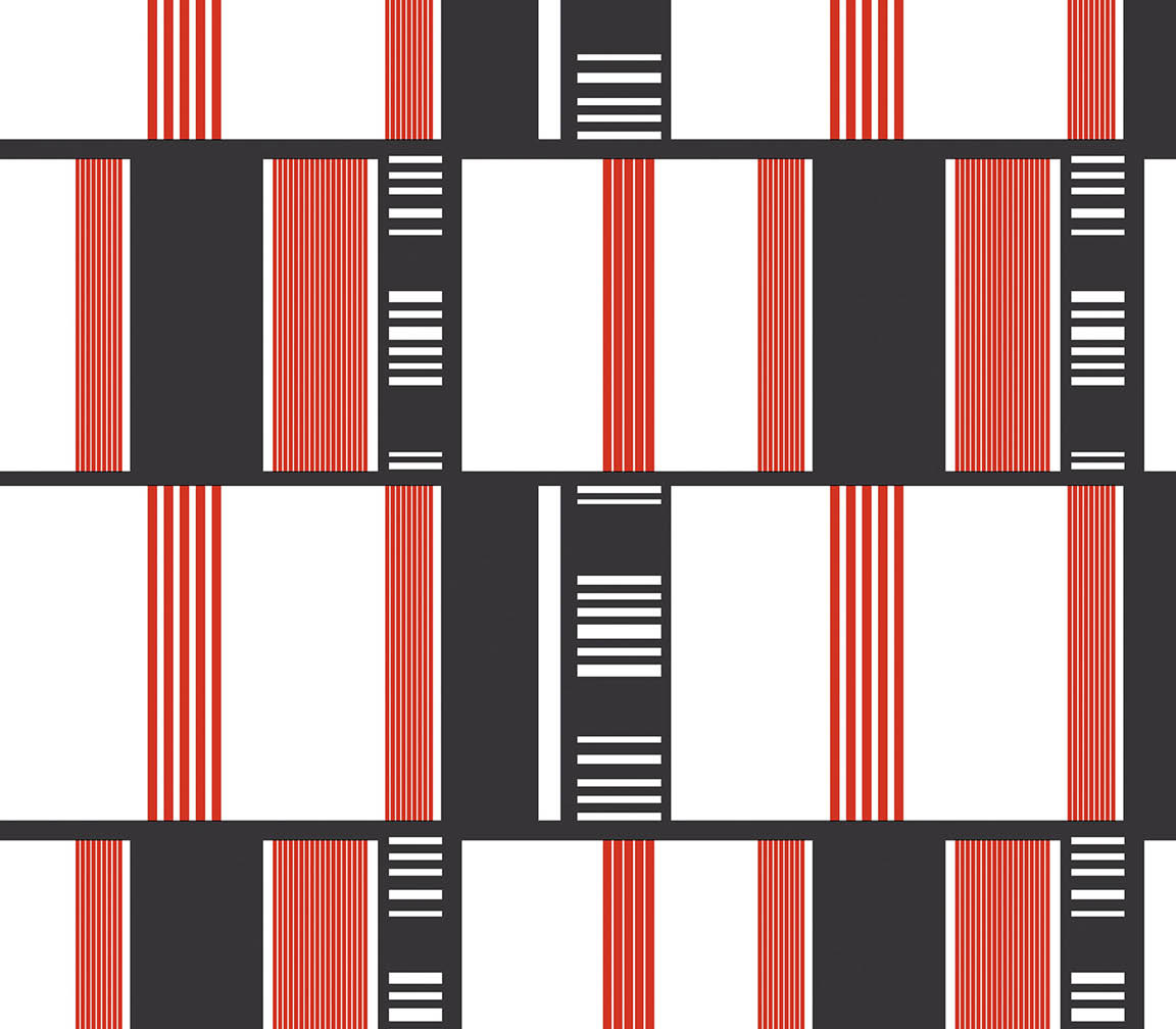 Red and black grid lock geometric wallpaper