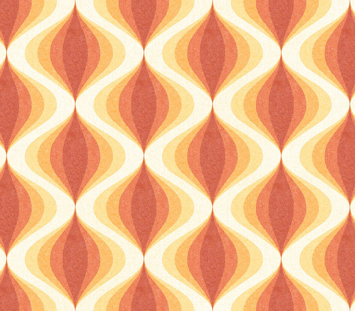 Orange, red and yellow textured turbine twist wallpaper