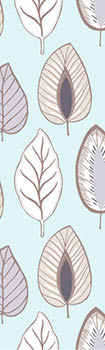 duck egg, brown and grey chic leaf wallpaper