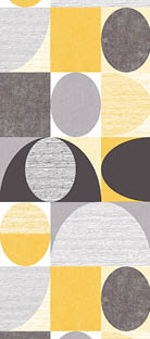 Yellow, grey and black textured geo dome wallpaper
