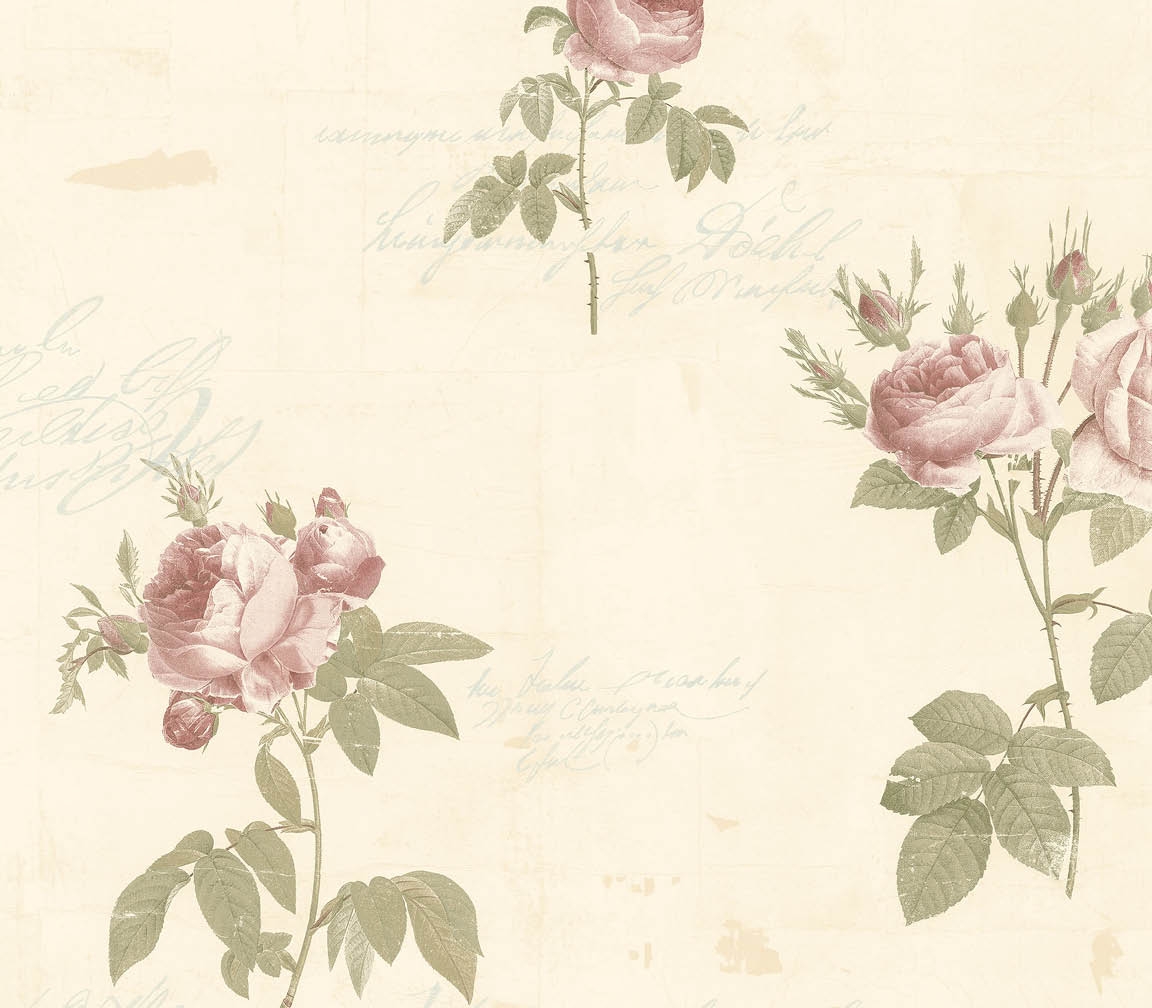 red and green rose on yellow wallpaper