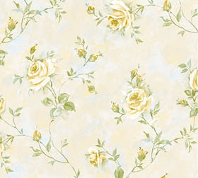 Yellow and green rose trail with a light yellow choke wallpaper