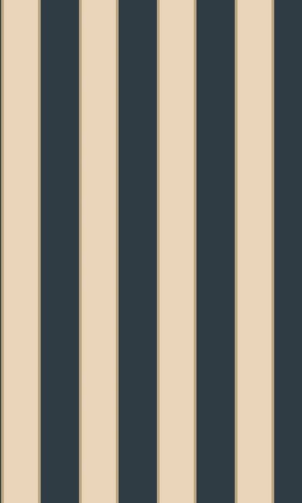navy, gold  and cream light reflective formal stripe wallpaper
